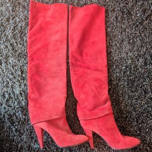 Sigerson Morrison Bold Red Over the Knee Boots
